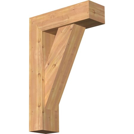 Ekena Millwork Traditional Block Smooth Bracket w/ Offset Brace, Western Red Cedar, 7 1/2"W x 24"D x 36"H BKT0806X24X36TRA05SWR